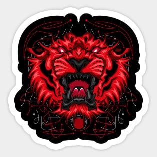 tiger angry red shadow Sticker